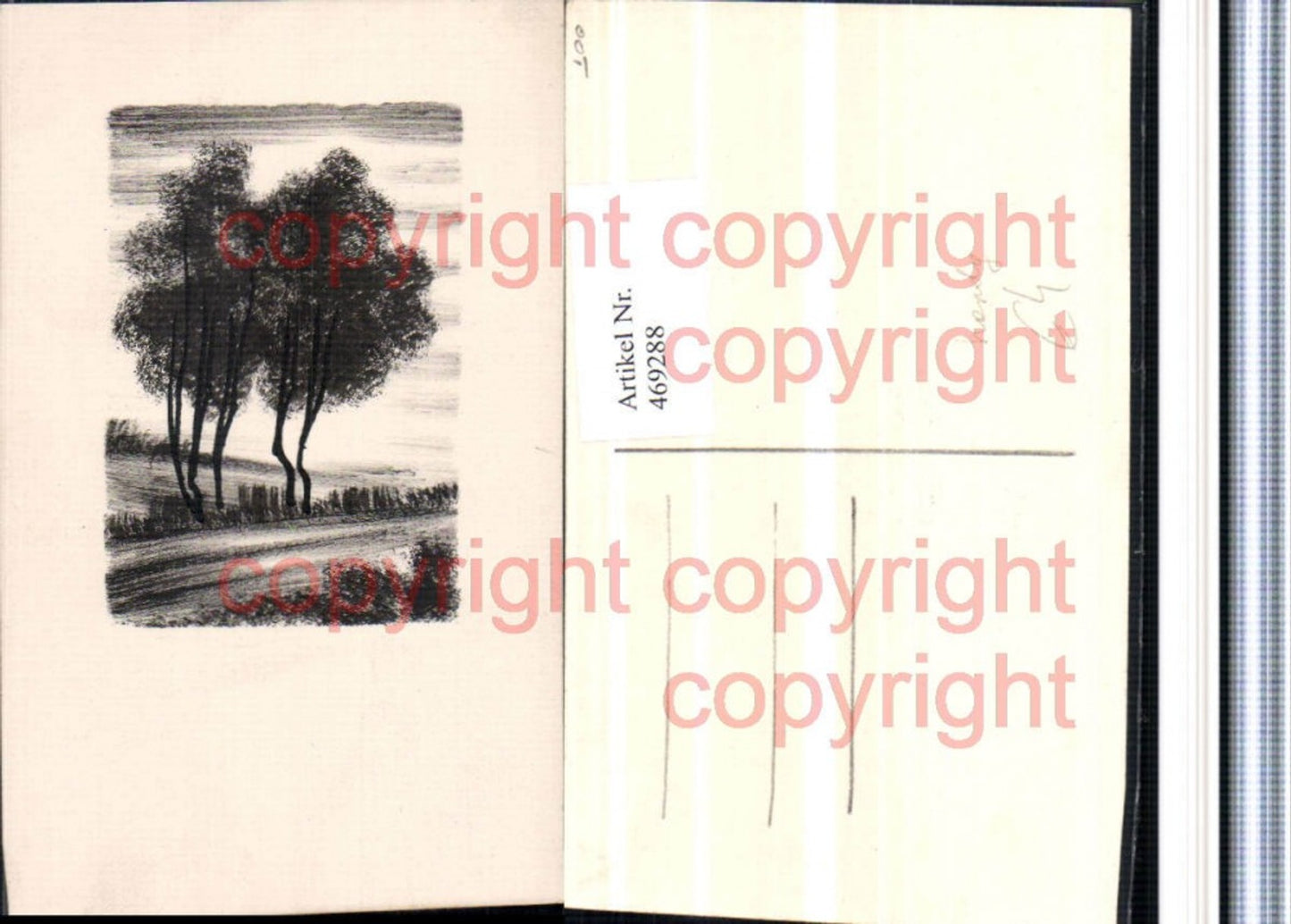 469288, Artist AK Hand-painted Landscape Trees