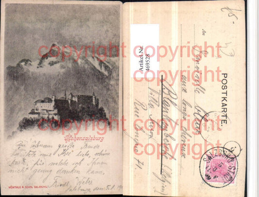 469528,Künstler AK Salzburg Festung Hohensalzburg Bergkulisse