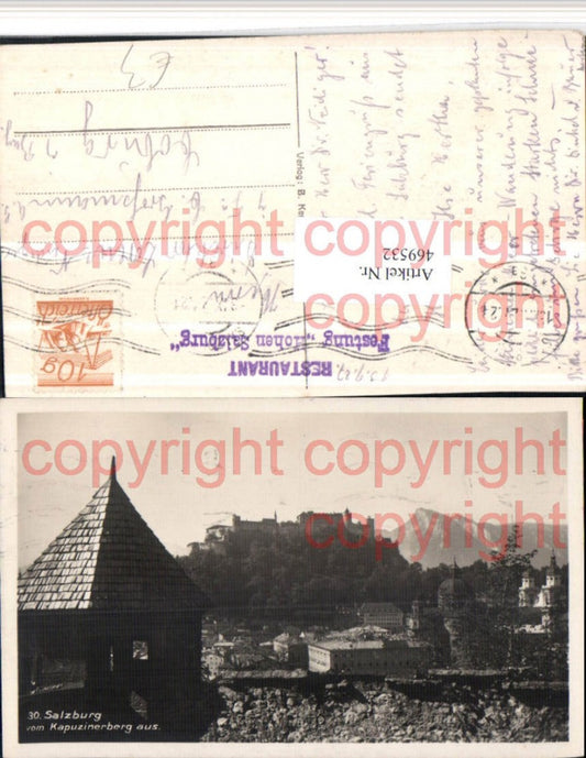 469532,Salzburg Teilansicht m. Festung vom Kapuzinerberg