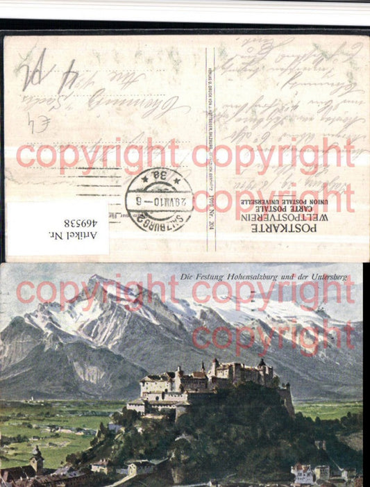 469538,Salzburg Festung Hohensalzburg m. Untersberg Bergkulisse