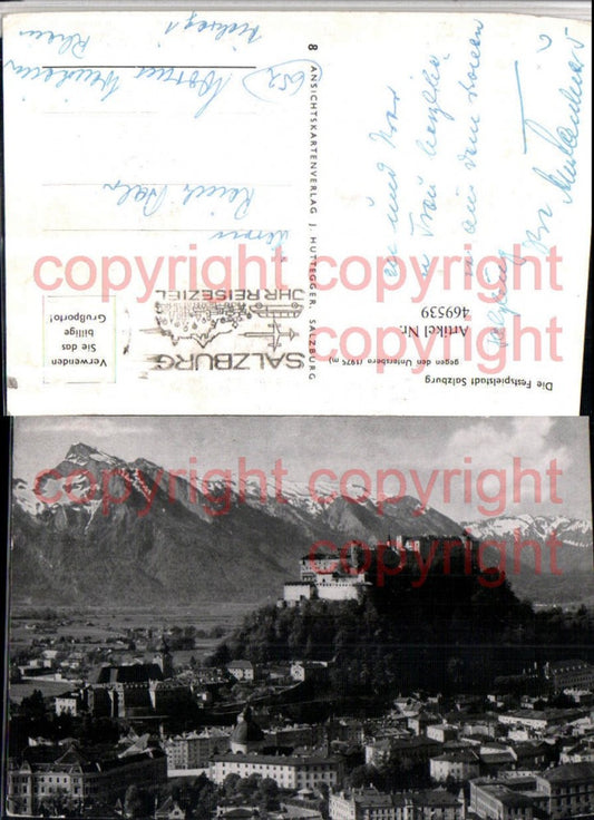469539,Salzburg Teilansicht m. Festung geg. Untersberg Bergkulisse