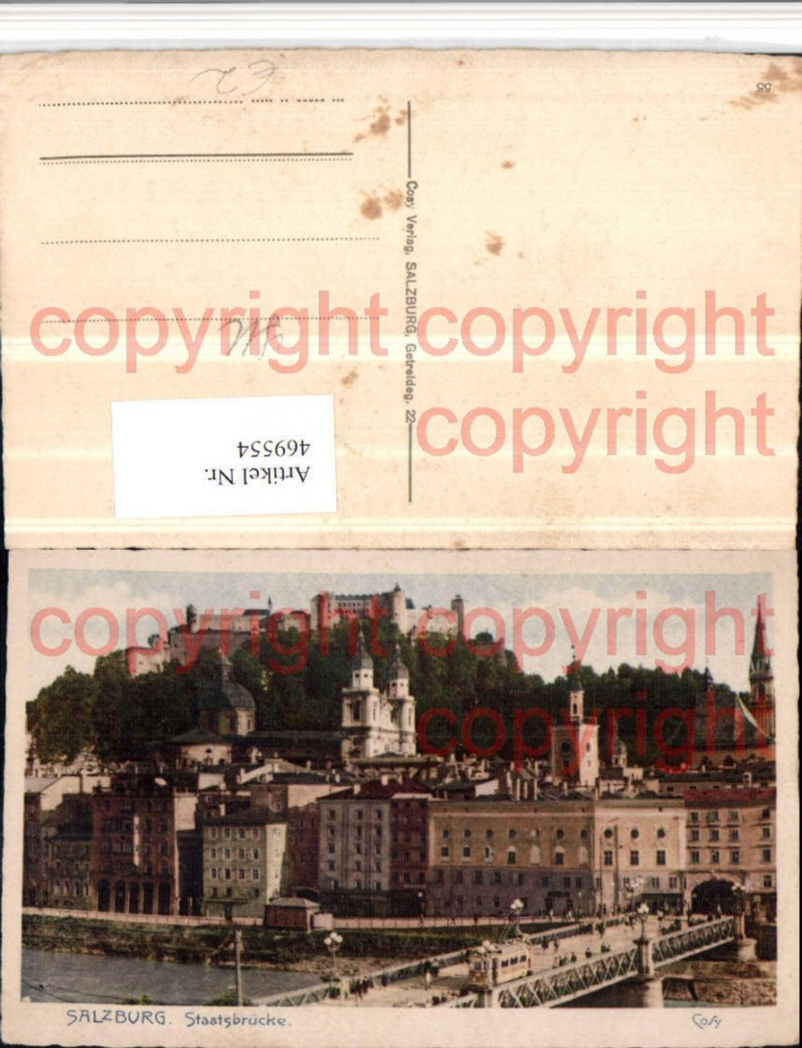 469554,Salzburg Teilansicht Staatsbrücke Brücke m. Festung pub Cosy