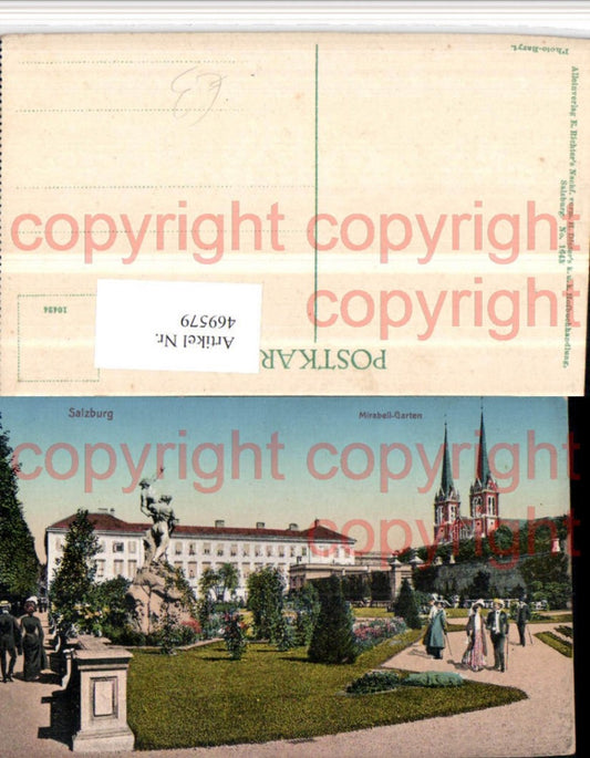 469579,Salzburg Mirabell-Garten Statue Kirchentürme