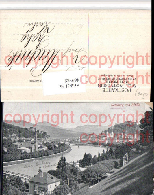 469585,Salzburg Totale von Mülln Fluss