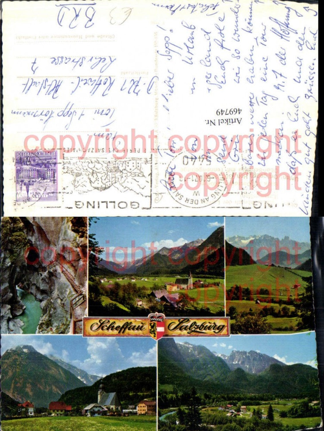469749,Scheffau Totale Klamm Bergkulissen Mehrbildkarte