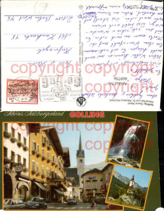469756,Golling Gasthof Kirche Wasserfall Kapelle Mehrbildkarte
