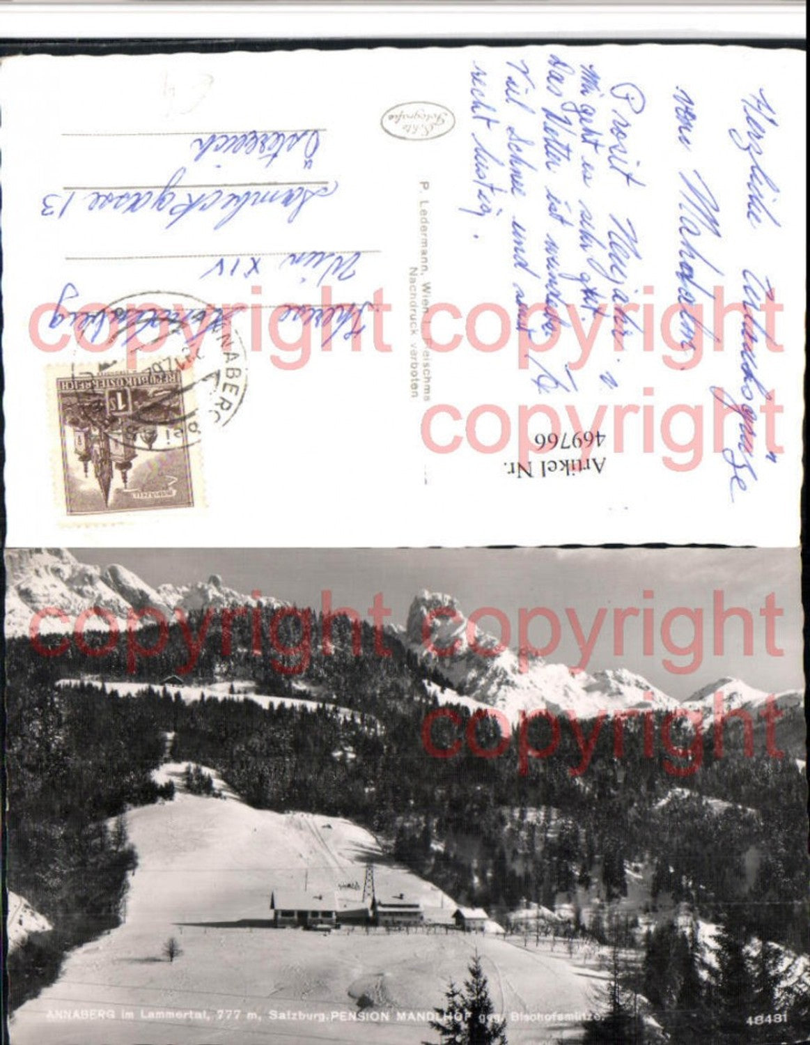 469766,Annaberg im Lammertal Pension Mandlhof Bergkulisse Winterbild