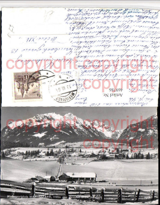 469786,Mariapfarr Totale geg. Granitzl Bergkulisse Winterbild