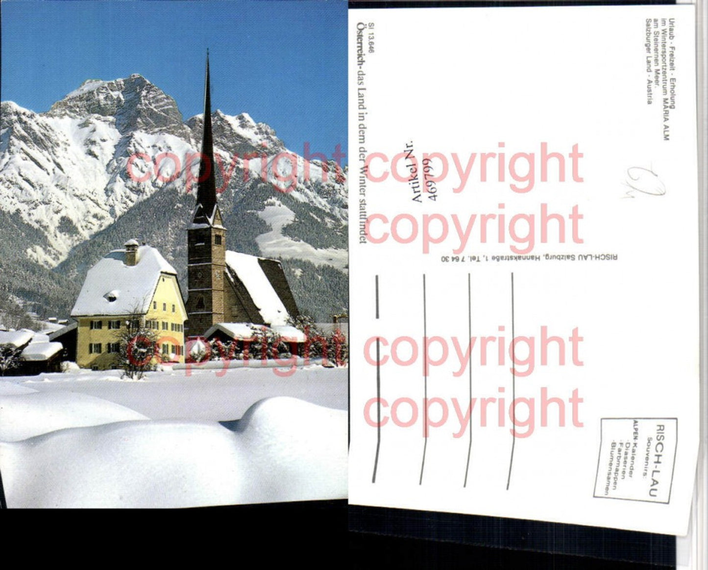 469799,Maria Alm am Steinernen Meer Kirche Bergkulisse Winterbild
