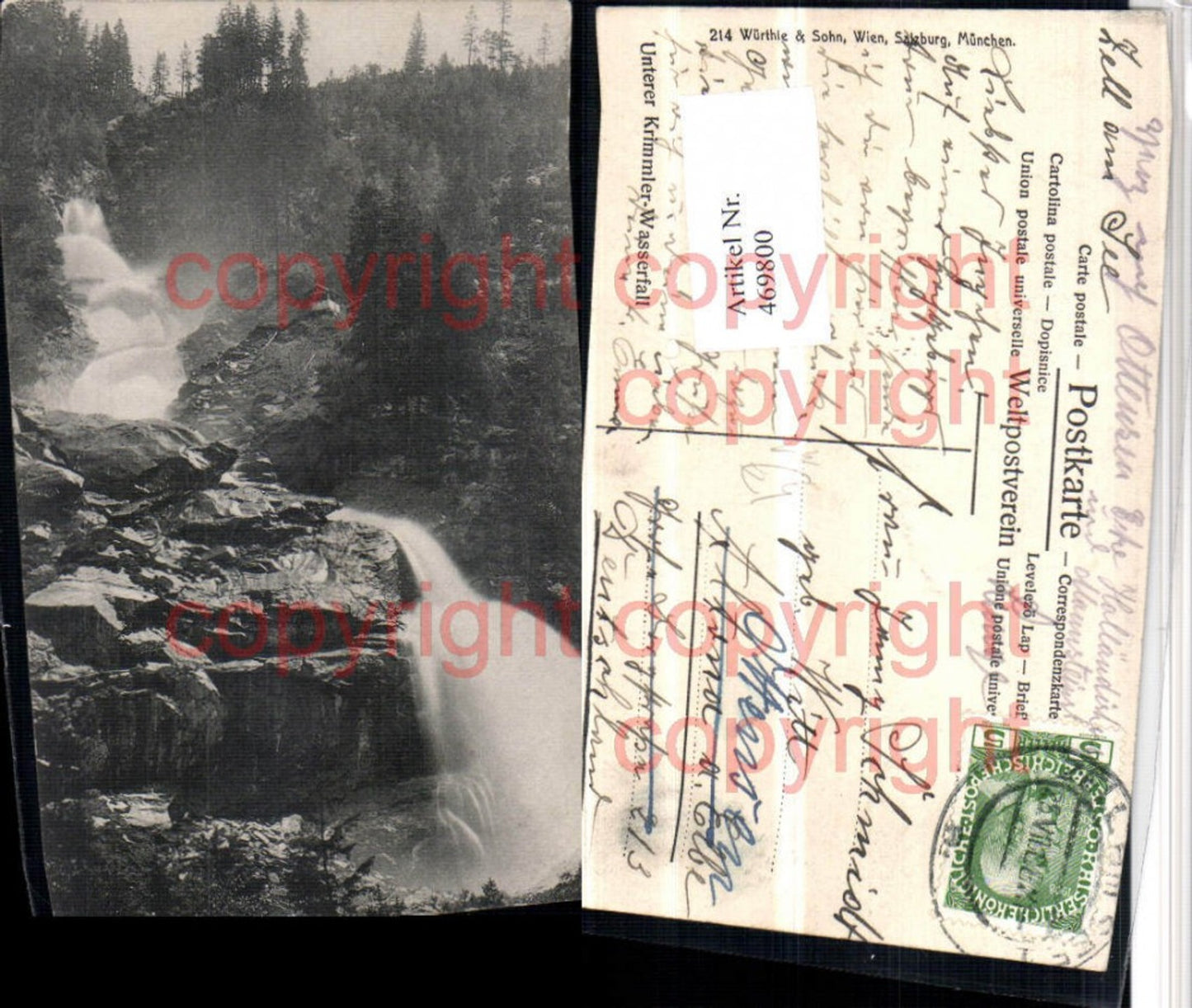 469800,Unterer Krimmler Wasserfall b. Krimml pub Würthle & Sohn