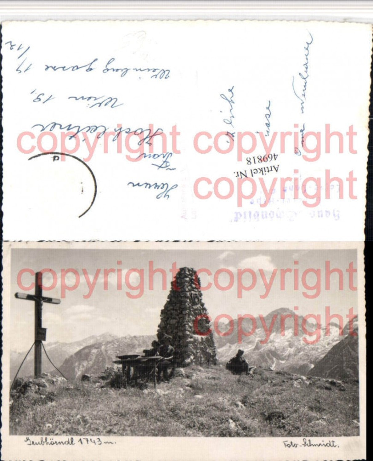 469818,Grubhörndl b. Lofer Kreuz Felsen Bergkulisse pub Foto Schmidt