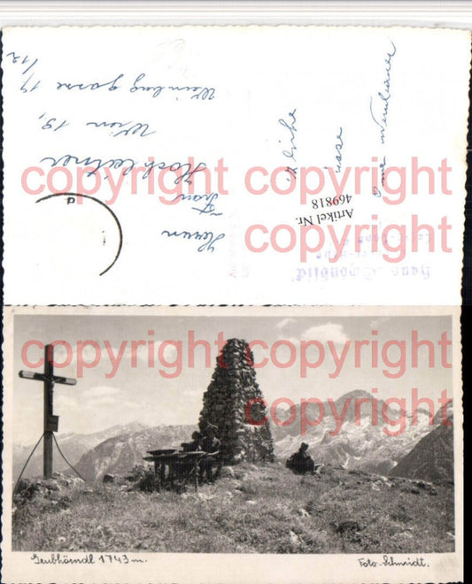 469818,Grubhörndl b. Lofer Kreuz Felsen Bergkulisse pub Foto Schmidt