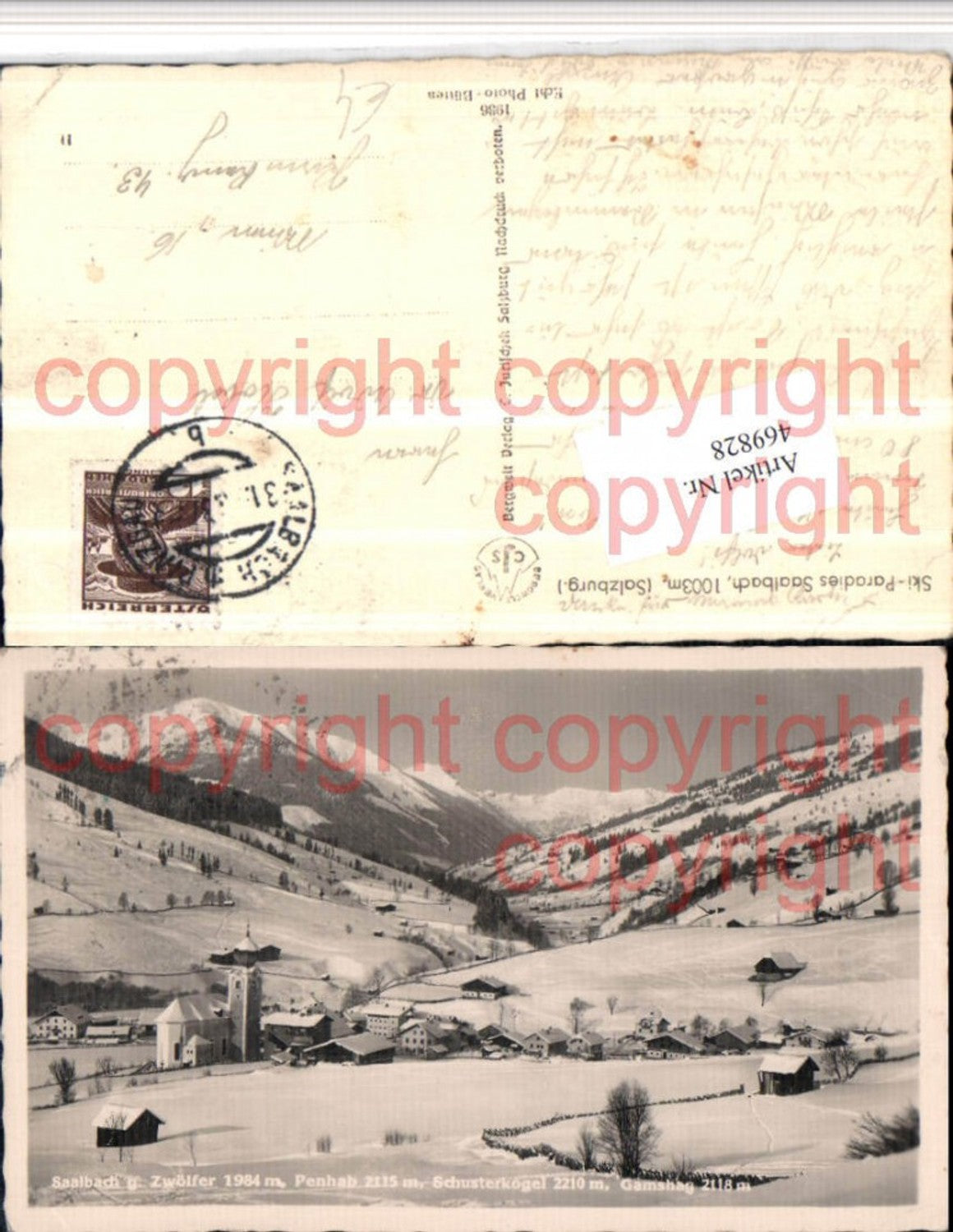 469828,Saalbach Totale geg. Zwöfler Bergkulisse Winterbild