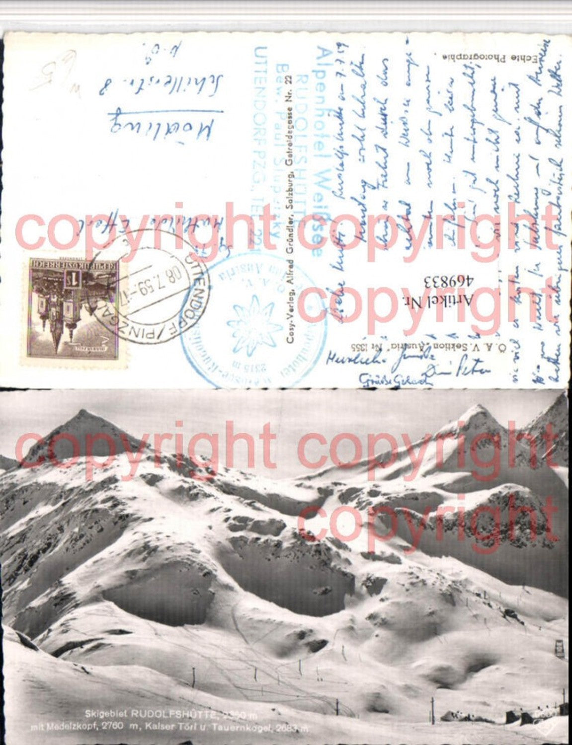 469833,Rudolfshütte Berghütte b. Uttendorf m. Medelzkopf Bergkulisse