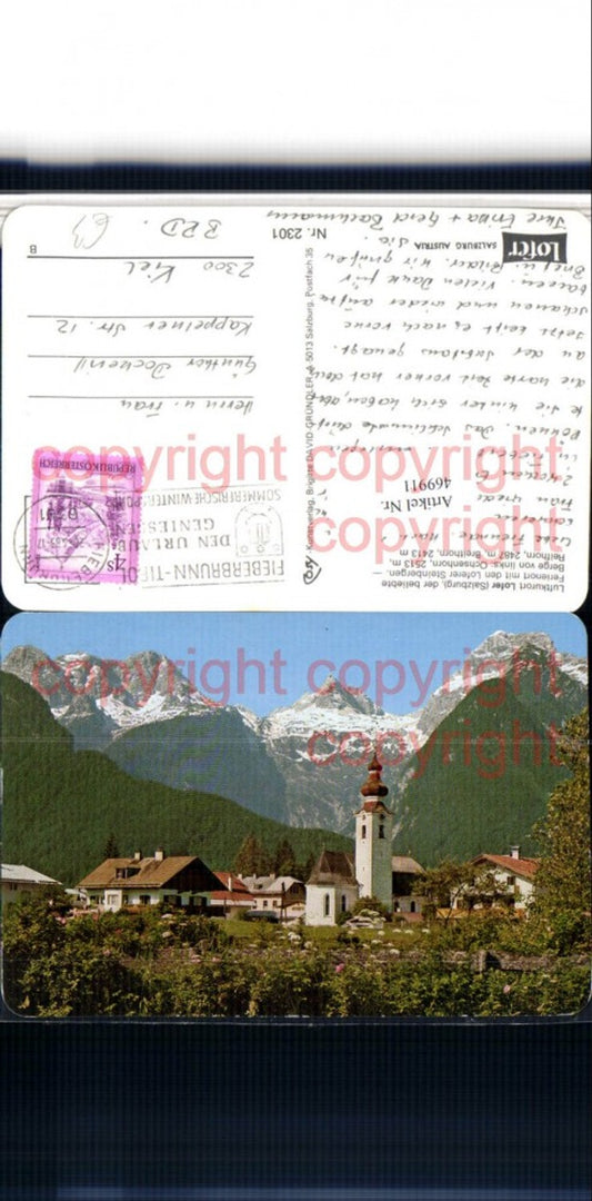 469911,Lofer Kirche m. Loferer Steinbergen Bergkulisse