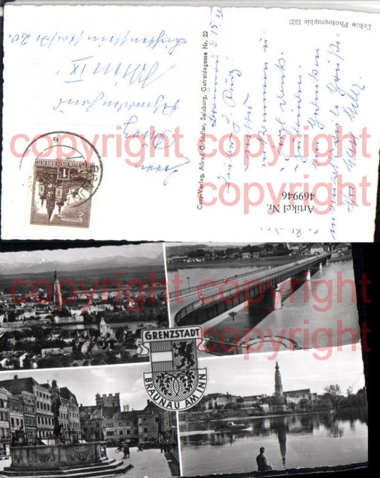 469946,Braunau am Inn Totale Brücke Brunnen Mehrbildkarte