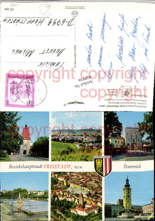 469956,Freistadt Totale Linzer-Tor Freibad Mehrbildkarte pub Alpine Luftbild 299