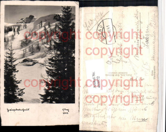 469972,Zwieselalmhaus Berghütte b. Gosau Winterbild Feldpost