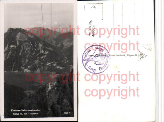 469978,Ebensee Seilbahn Stütze III m. Traunsee See Bergkulisse