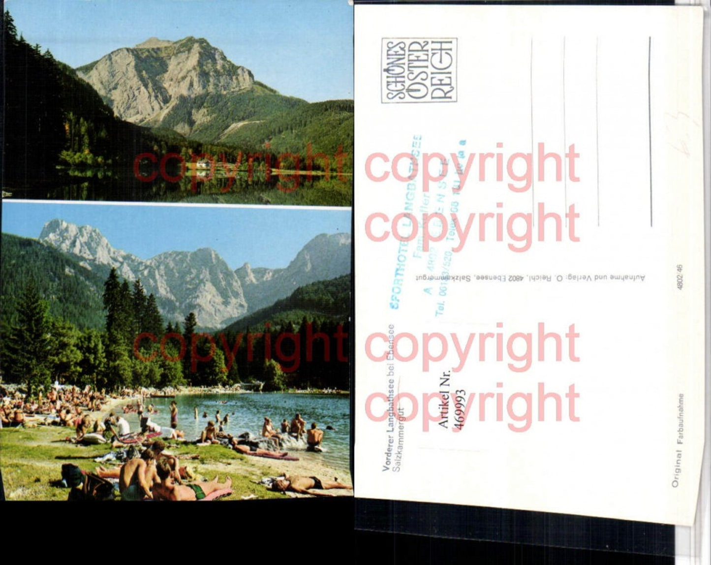 469993,Vorderer Langbathsee See b. Ebensee Strandbad Mehrbildkarte