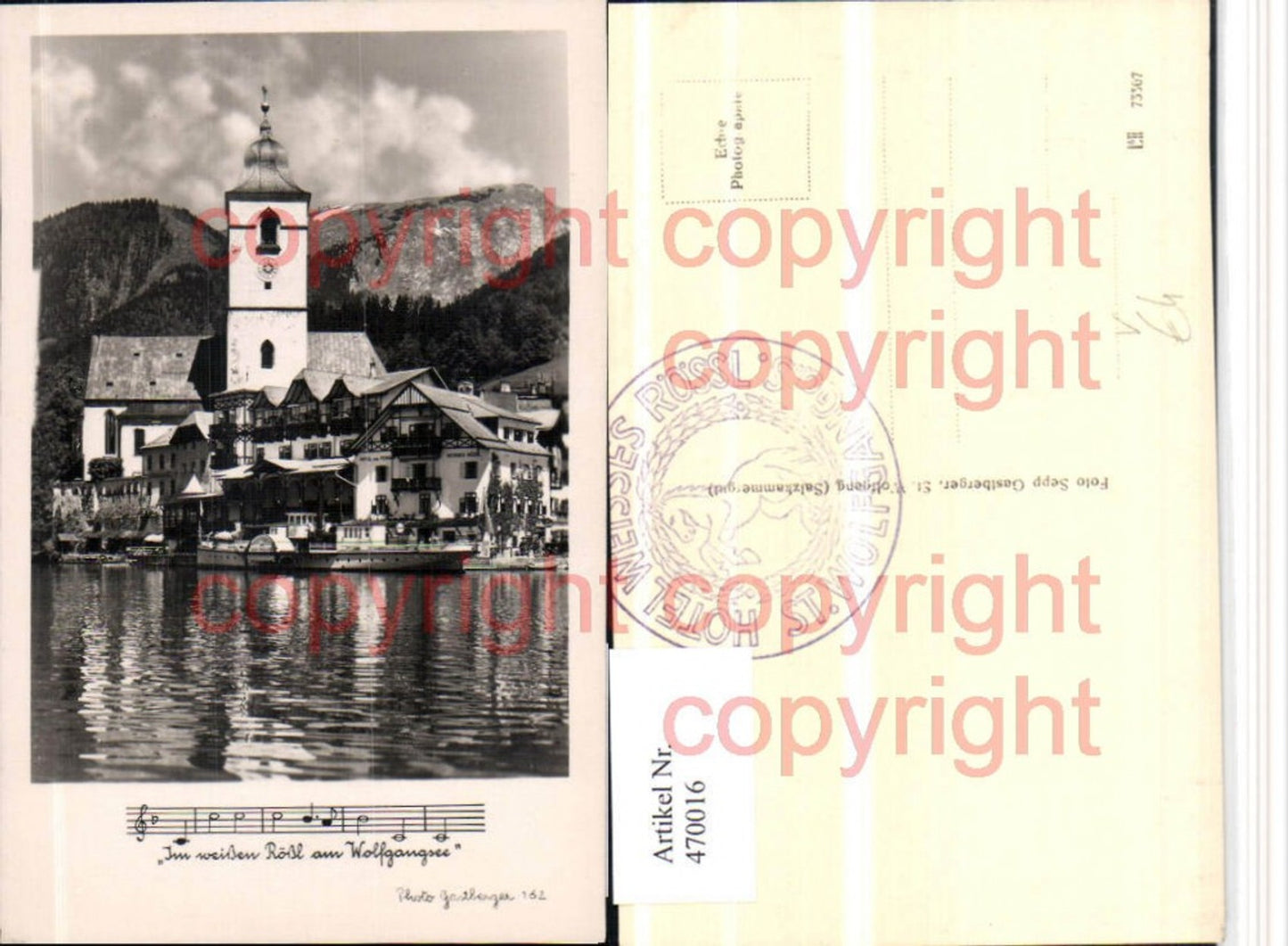 470016,St. Wolfgang Hotel Weisses Rössl Kirche Liedzeile pub Gastberger