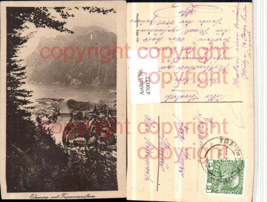 470022,Ebensee Teilansicht m. Traunausfluss