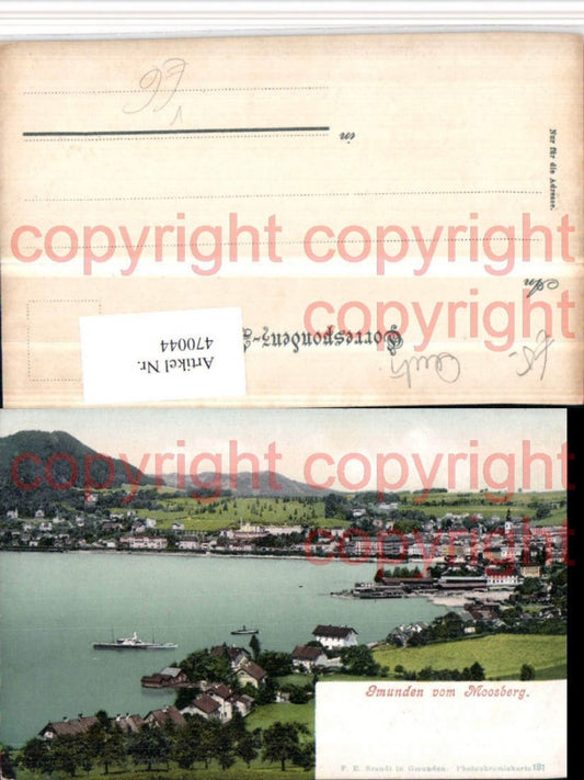 470044,Gmunden Totale vom Moosberg pub F. E. Brandt 181