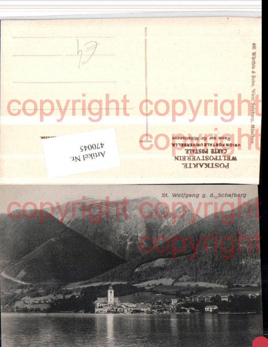 470045,St. Wolfgang Totale geg. Schafberg Bergkulisse