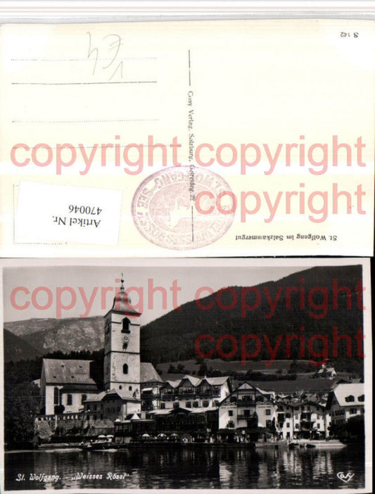 470046,St. Wolfgang Teilansicht Hotel Weisses Rössl Kirche pub Cosy