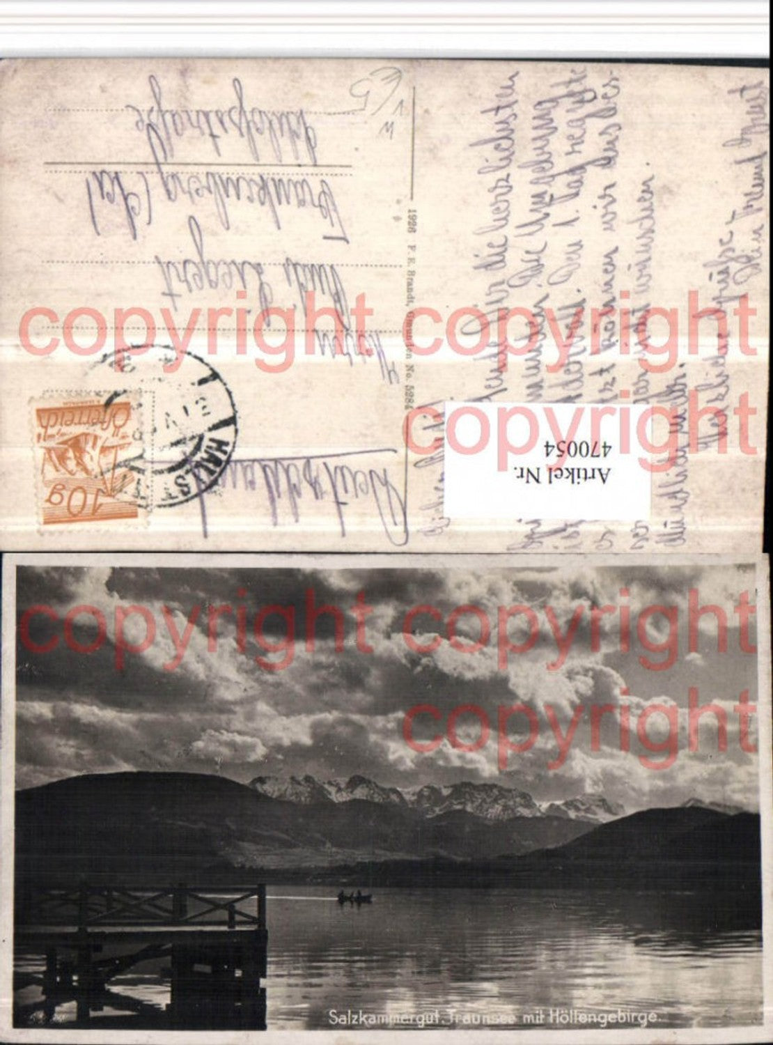 470054,Traunsee b. Gmunden m. Höllengebirge Bergkulisse pub F.E. Brandt 5284