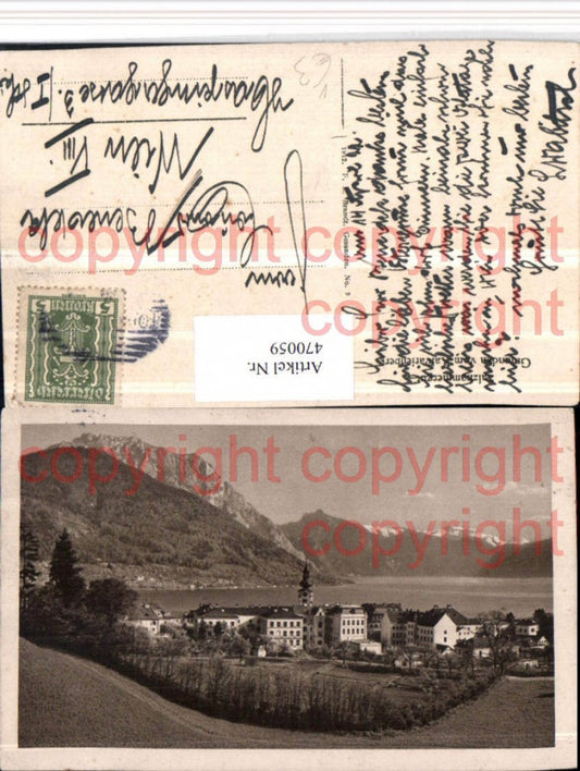 470059,Gmunden Teilansicht vom Kalvarienberg Bergkulisse pub F. E. Brandt 2