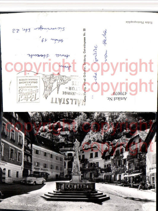 470070,Hallstatt Marktplatz Brunnen pub Cosy 566