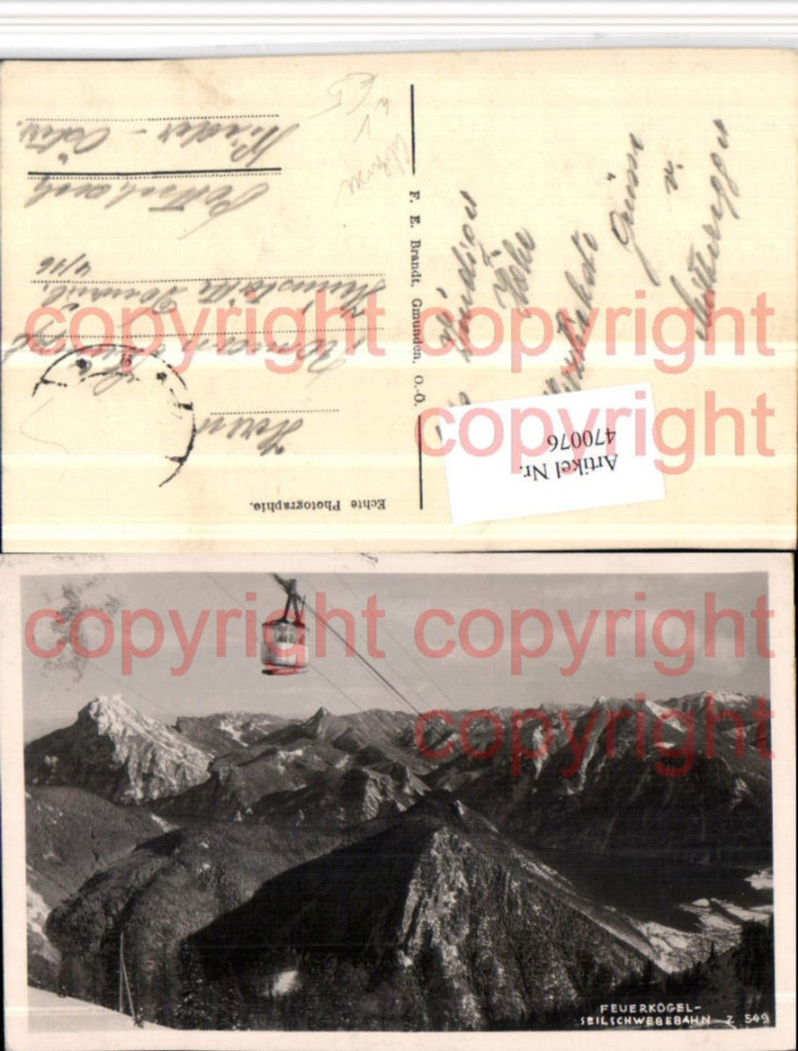 470076,Ebensee Feuerkogel Seilbahn Bergkulisse pub F.E. Brandt 549