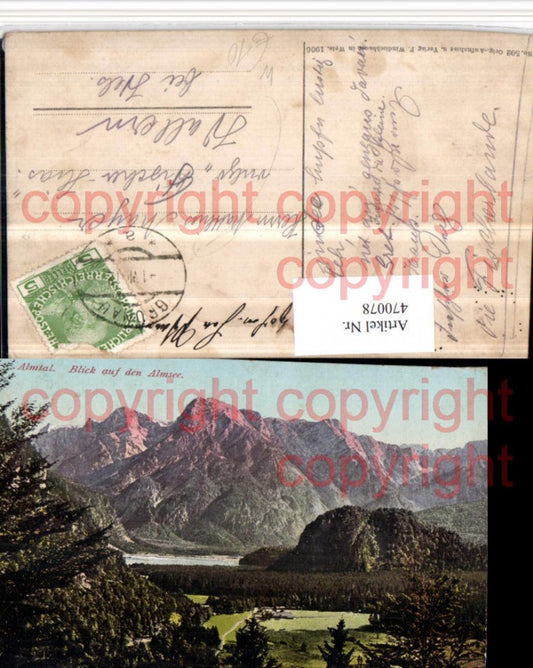 470078,Almtal b. Grünau Blick auf den Almsee Bergkulisse