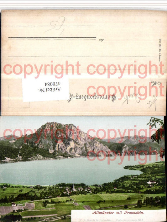 470084,Altmünster Totale m. Traunstein Bergkulisse pub F.E. Brandt 547