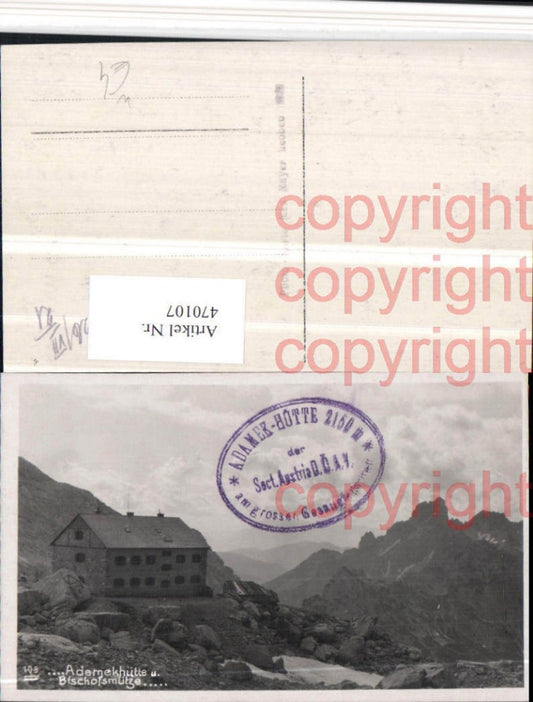 470107,Adamekhütte Berghütte b. Gosau m. Bischofsmütze Bergkulisse