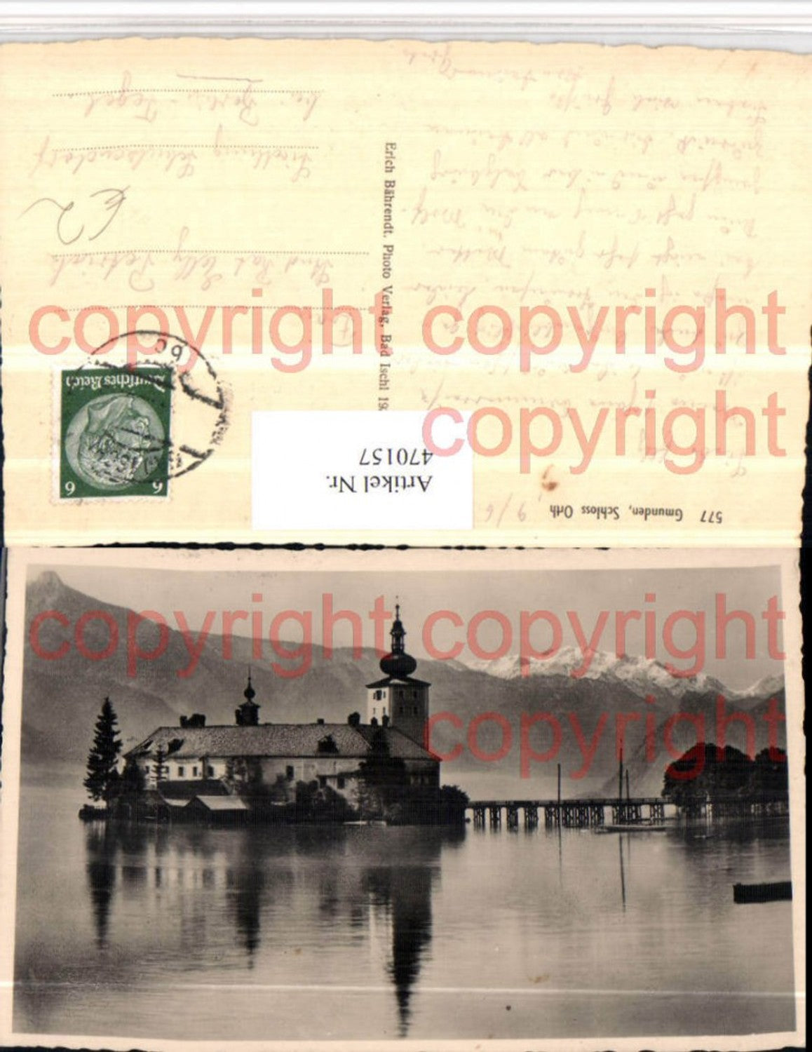 470157,Gmunden Schloss Orth Ort Bergkulisse