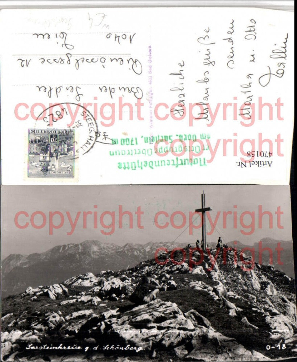 470158,Sarsteinkreuz Gipfelkreuz b. Obertraun Bergkulisse