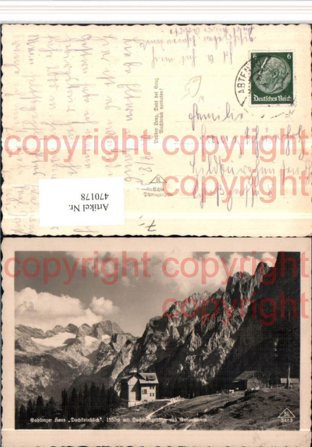 470178,Gablonzerhaus Berghütte b. Gosau m. Dachstein Bergkulisse