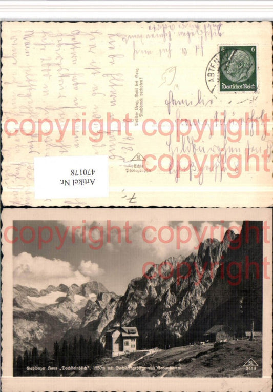 470178,Gablonzerhaus Berghütte b. Gosau m. Dachstein Bergkulisse