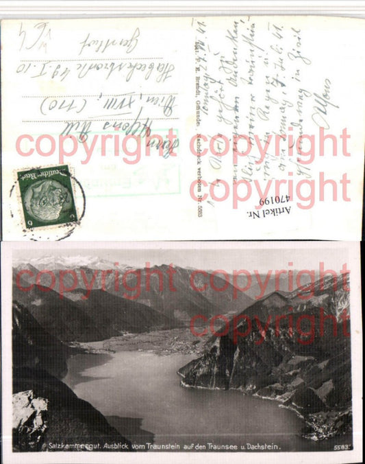 470199,Blick v. Traunstein auf Traunsee b. Gmunden Bergkulisse pub Brandt 5583