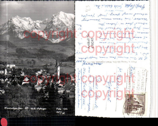 470245,Windischgarsten Totale m. Pyhrgas Bergkulisse pub Foto Oth 2474