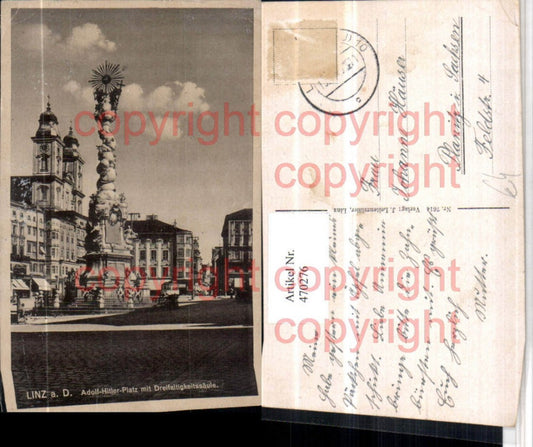 470276,Linz an d. Donau Hauptplatz m. Dreifaltigkeitssäule Kirche