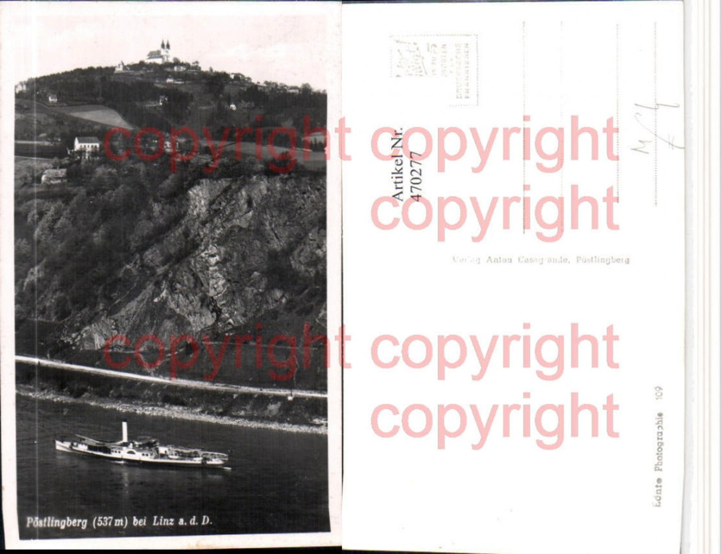 470277,Linz an d. Donau Pöstlingberg Kirche Dampfer