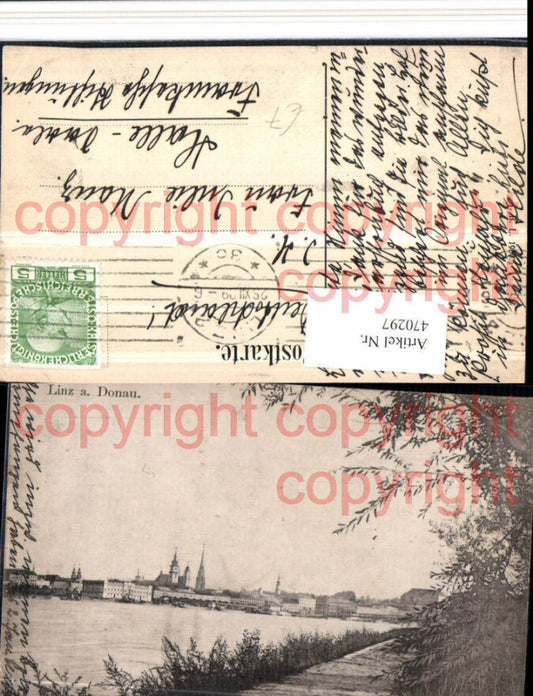 470297,Linz an d. Donau Teilansicht Wegpartie