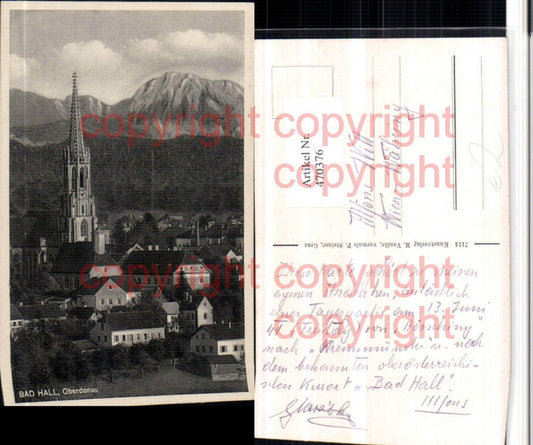 470376,Bad Hall Teilansicht Kirche Bergkulisse