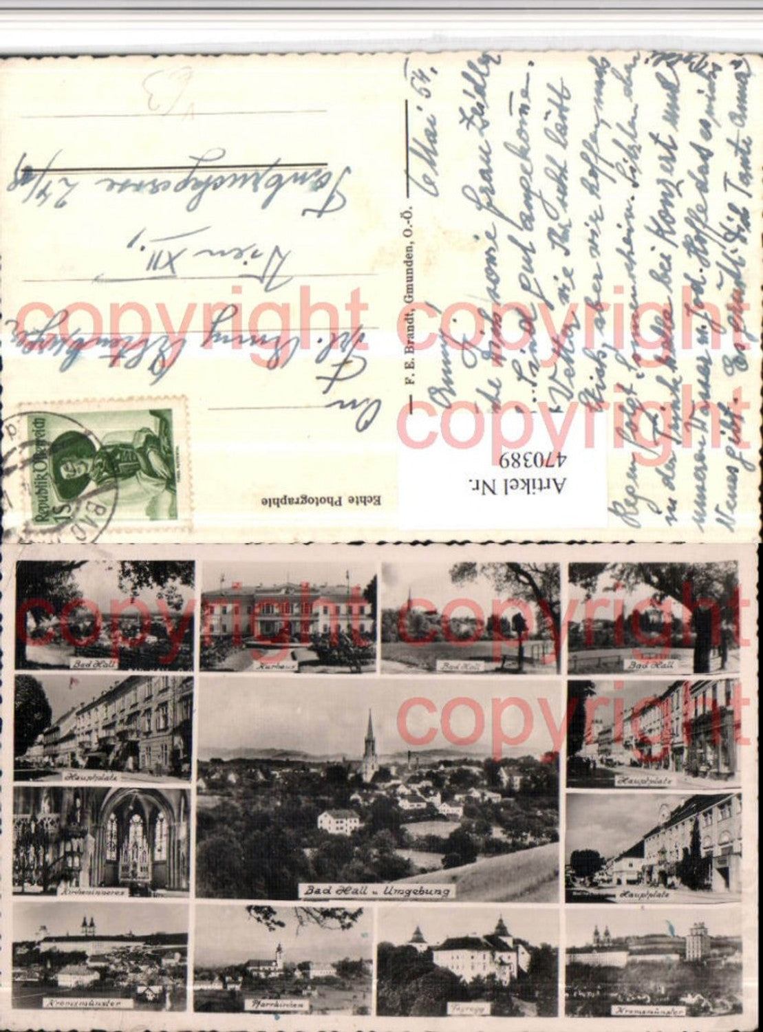 470389,Bad Hall Totale Kurhaus Hauptplatz Pfarrkirchen Mehrbildkarte pub Brandt