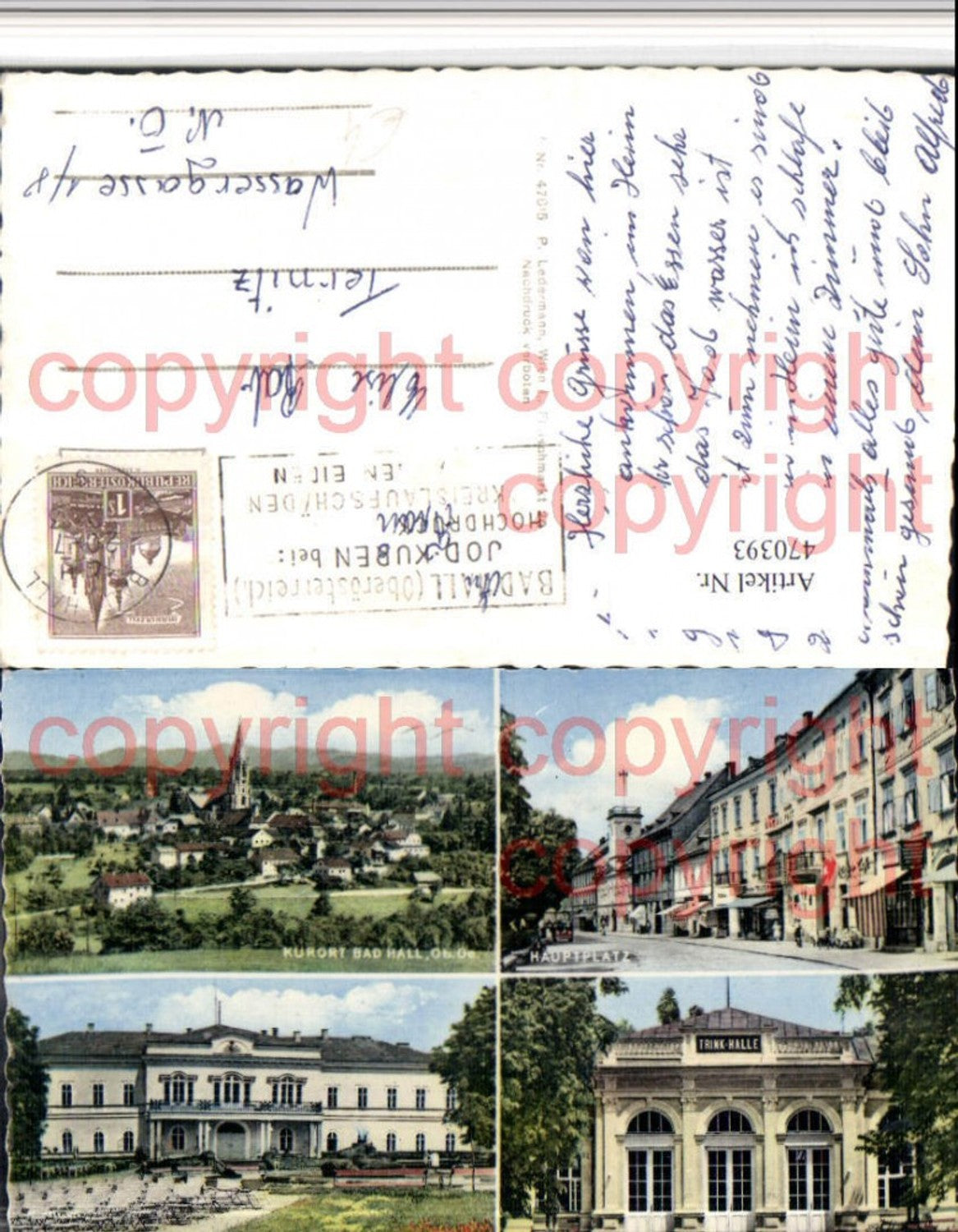 470393,Bad Hall Totale Hauptplatz Kurhaus Trinkhalle Mehrbildkarte