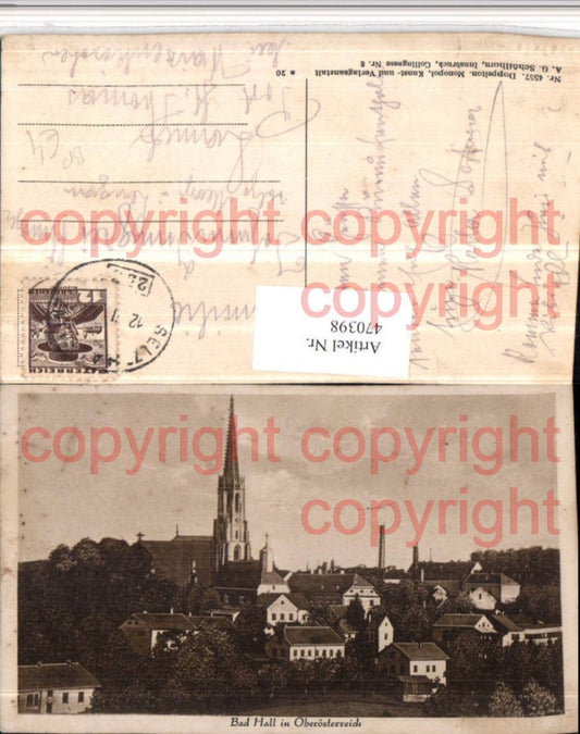 470398,Bad Hall Teilansicht Kirche Bahnpost Zug 253 Selzthal – Linz