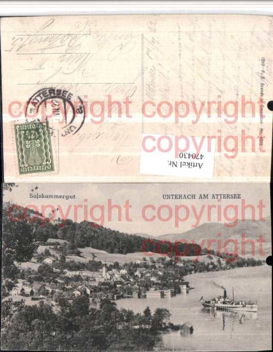 470430,Unterach am Attersee Totale Dampfer pub F. E. Brandt 4592